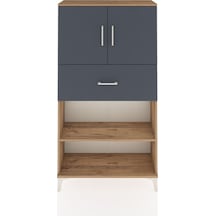 Arges Dolap 3 Raflı Tek Çekmeceli 2 Kapaklı 88x30x163 Çam-ant... Çam