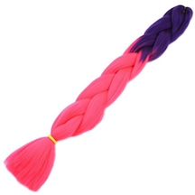 Afrika Örgülük Sentetik Ombreli Saç 100 Gr. - Mor / Neon Pembe