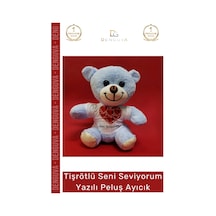 Ayıcık Hediye Kalpli Seni Seviyorum Romantik Kaliteli Yumuşak Yazılı Tişörtlü Peluş Ayıcık