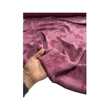 Jakarlı İpek Cupro Kumaş En 140 Cm Parlak Dökümlü Elbise, Gömlek, Kimono, Takım Ve Pantolon 1200 -1 Gül Kurusu Dal Desen