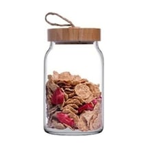 43583s00 Woody Bambu Kapaklı Kavanoz - 860 Ml Şeffaf