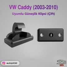 Vw Caddy 2003-2010 Uyumlu Güneşlik Klipsi Çift Güneşlik Klipsi