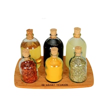 7 Parça Şişe Cam Mini Baharatlık Sirkelik Limonluk Takımı Şeffaf