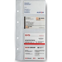 Mekanizmalı Kartvizit Albümü Yedeği Şeffaf Dar 4 Gözlü 12x25.5 Cm Şeffaf
