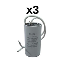 3'lü Zheli 1,5 Μf 25x49 Mm Plastik Kablolu 450-500 Acv Daimi Devre Kondansatörü