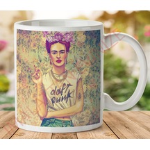 Frida Kahlo Baskılı Seramik Kupa Bardak Aynı Gün Ücretsiz Kargo Çok Renkli