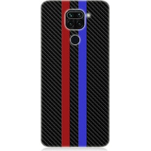 Xiaomi Redmi Note 9 Uyumlu Silikon Kılıf Bordo Mavi Karbon
