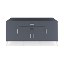 Kronos Konsol 3 Raflı 2 Çekmeceli 4 Kapaklı 176x59x83 Antrasit-antrasit/antrasit Antrasit/antrasit