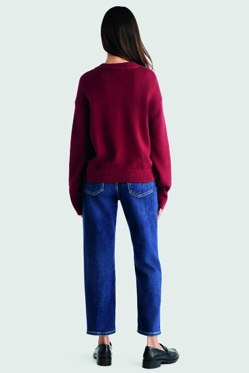 Tommy Hilfiger Bisiklet Yaka Triko Kazak Kırmızı