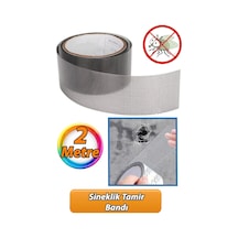 Yapışkanlı Sineklik Tülü Tamir Bandı Yırtık Kopmuş Delik Fiber Tül Yapıştırma Siyah 48 Mm X 2 Metre