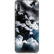 Samsung Galaxy A70 Uyumlu Bulutlu Bir Gece Ve Yıldızlar Desenli Silikon Kılıf