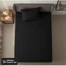 Elegancehome Flanel, Cozy Siyah, Tek Kişilik Lastikli Çarşaf Takımı