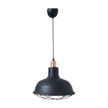 Retro Metal Siyah Dekoratif Bakır Duylu Kafesli Siyah İçi Siyah Kafe Mutfak Avize Çap:30 Cm-dy542 Beyaz
