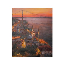 Gün Batımı Kızıllığında Ortaköy Camii Ve Boğaz Köprüsü