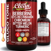Clean Nutraceuticals Berberine With Ceylon Cinnamon Supplement Liquid Drops 60 Ml, Bitter Melon Extract Usa Menşeii Dmmedicineden Aromasız