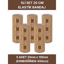 Elastik Bandaj Seti 5 Li 5x20cm 20 Klipsli 4,5 Metreye Kadar Uzar, Spor Ve Günlük Kullanım