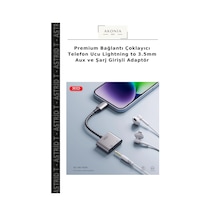 Premium Bağlantı Çoklayıcı Telefon Ucu Lightning To 3.5mm Aux Ve Şarj Girişli Adaptör