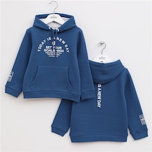 Wanex Erkek Çocuk Uzun Kol Kalın Kapüşonlu Sweatshirt - 15775 İndigo