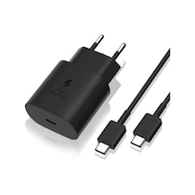 Samsung Uyumlu Type-c 25w Siyah Hızlı Şarj Aleti