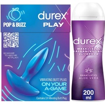 Durex Titreşimli Anal Plug Tıkaç + Durex 2si1 Arada Aloe Vera Kayganlaştırıcı Ve Masaj Jeli 200 ML