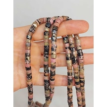 Bileklik Boy Rodonit Taşı Şekilli 3x6mm Yarım Dizi 49346 18cm Uzunluğundadır Çok Renkli