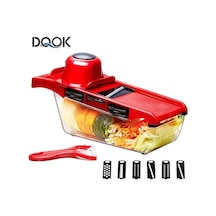 Çelik Bıçaklı Sebze Doğrayıcı Dilimleyici Patates Soyucu Havuç Peynir Rendesi Sebze Dilimleyici Mutfak Aksesuarları Kırmızı Kırmızı