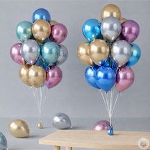 Metalik Asorti Balon 20 Adet 11' 28cm Parti Ve Doğum Günü Balonu Çok Renkli