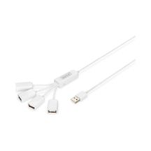 Digitus 4 Port Usb 2.0 Hub, Kablo Formunda Çok Kollu, Plastik&lt Br&gt Digitus Slim Spider Usb Hub-18359