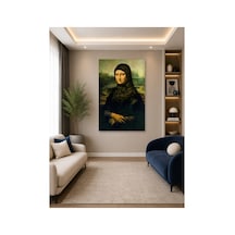 Tam Renk Parody Monalisa 5 Muslim Style Dekoratif Kanvas Duvar Tablosu Beyaz