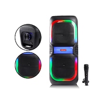 Bluetooth Ms2039 Hoparlör Rgb Led Işıklı Mikrofonlu Telefon, Aux, Radyo, Kareoke, Usb Bağlantı Bataryalı