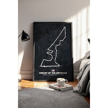 Cota F1 Pisti Ahşap Çerçeveli Tablo Amerika Gp Dekor Poster