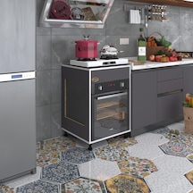 Kenzlife Ankastre Modülü Kabini Tilkowski3 Gri 85 60 56 Fırın Ocak Dolabı Ayarlı Ayaklı Üstü Kapalı