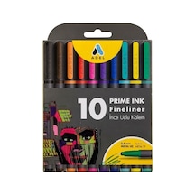 10 Renk Klasik Fineliner Kalem, 0,4 Mm Metal Uç