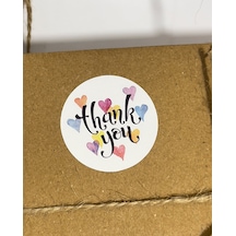 Thank You Yazılı Yuvarlak Yapışkanlı Etiket 4 x 4 CM 106 Adet