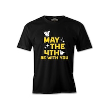 May The Fourth With Ships And Stars Siyah Erkek Tshirt 001