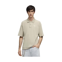 Puma Wardrobe Essentials Boxy Erkek Bej Günlük Stil Polo Yaka T-shirt 63436261 Bej