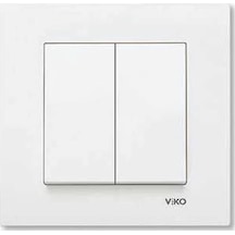 Viko Karre Beyaz İkili Anahtar Komütatör Çerçeveli - 90967002