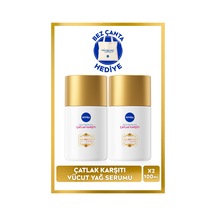 NIVEA Luminous630 Çatlak Karşıtı Hamilelik Kilo Değişimi Vücut Yağ Serumu 2 x 100 ML + Çanta