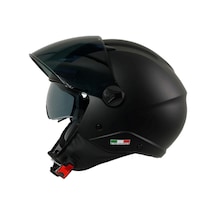 Sway 765 Güneş Vizörlü Yarım Motosiklet Kaskı Mat Siyah