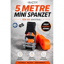 5 Metre Gırgırlı Cırcırlı Mini Spanzet Gerdirme Halatı Tüv Gs Sertifikalı