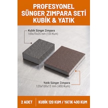 Sünger Zımpara Seti 120 Kum Kubik Ve 400 Kum Yatık El Zımparası 2 Adet