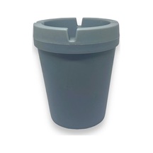 Sert Plastik Koku Hapseden, Kolay Temizlenebilir Kül Tablası/ Küllük- Gri Plastik Gri Yuvarlak
