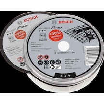 Bosch - 115 1,0mm Standard Seri Düz Inox Paslanmaz Çelik Kesme Diski Taş - Rapido 10'lu 2608603254