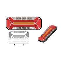 12V-24V STOP LAMBASI NEON LEDLİ 5 FONKSİYON (KAYAR SİNYALLİ) (133 X 352)