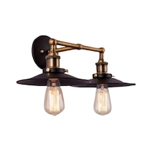Mylight Retro Aplik 2'li Siyah Ve Eskitme Rustik