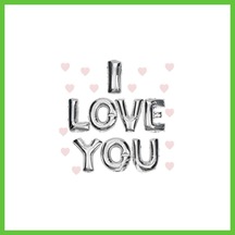 Bezos I Love You Folyo Balon Gümüş Renk 35 Cm Dmc