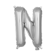 N Harfi 16 İnç Gümüş Renk Folyo Balon 36 Cm Gümüş 256