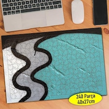 Yeşil Beyaz Gri Boya Desenleri 240 Parça Puzzle Yapboz-76665748