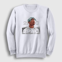 Presmono Unisex 2pac Tupac Shakur Sweatshirt Beyaz
