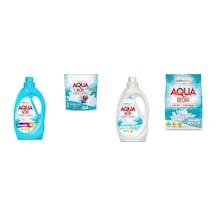 Aquabor Doğal Mineralli Sıvı Renkliler + Tablet + Sıvı Beyaz + 4 Kg Beyaz 4 Lü Set